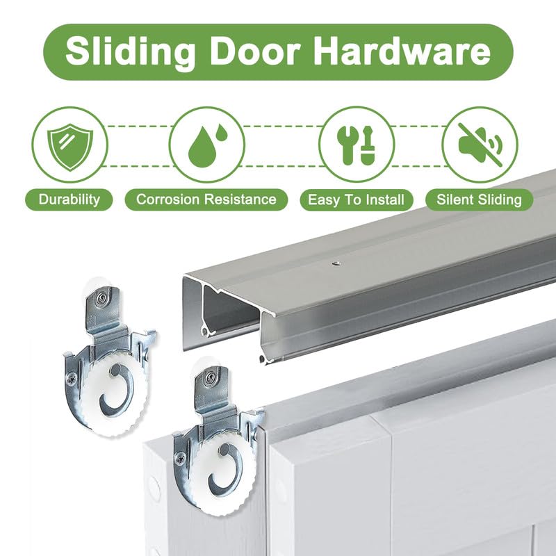 CRUTOP  Paintable Sliding Closet Door, Solid Core & Primed Water-Resistant Panels, Build Quality & Easy to Install