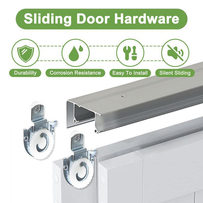 CRUTOP  Paintable Sliding Closet Door, Solid Core & Primed Water-Resistant Panels, Build Quality & Easy to Install