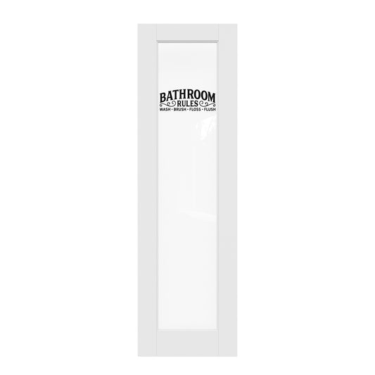 CRUTOP Interior Door Clear Glass Bathroom Door Slab With Self-Adhesive Waterproof Vinyl Colorfast Sticker, Paintable, Pre-finished, White