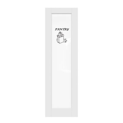 CRUTOP Interior Door Clear Glass Pantry Door Slab With Self-Adhesive Waterproof Vinyl Colorfast Sticker, Paintable, Pre-finished,White
