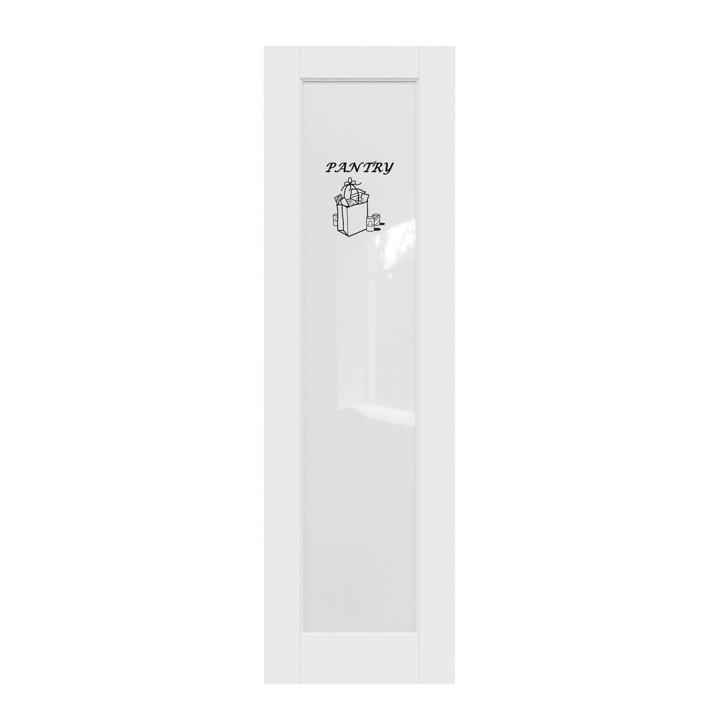 CRUTOP Interior Door Frosted Glass Pantry Door Slab With Self-Adhesive Waterproof Vinyl Colorfast Sticker, Paintable, Pre-finished,White
