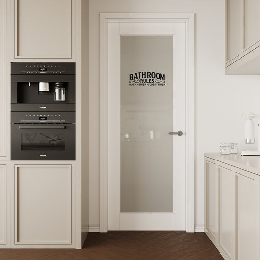 CRUTOP Interior Door Frosted Glass Bathroom Door Slab With Self-Adhesive Waterproof Vinyl Colorfast Sticker, Paintable, Pre-finished, White