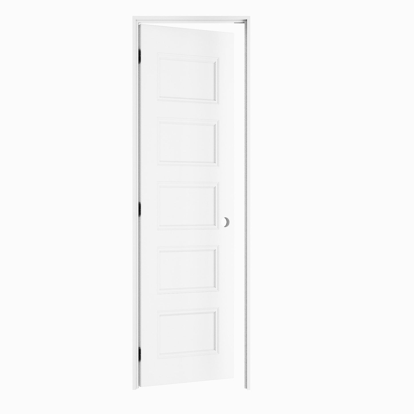 Crutophome 5-Lite Panel Door Slab with Prehung Kit, Right / Left Handed, White
