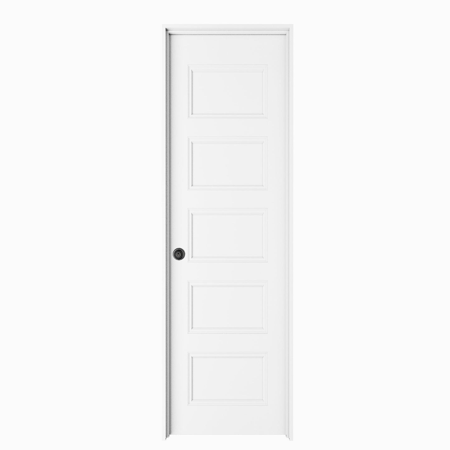 Crutophome 5-Lite Panel Door Slab with Prehung Kit, Right / Left Handed, White