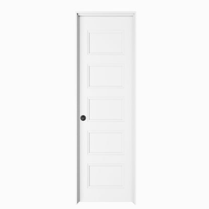 Crutophome 5-Lite Panel Door Slab with Prehung Kit, Right / Left Handed, White