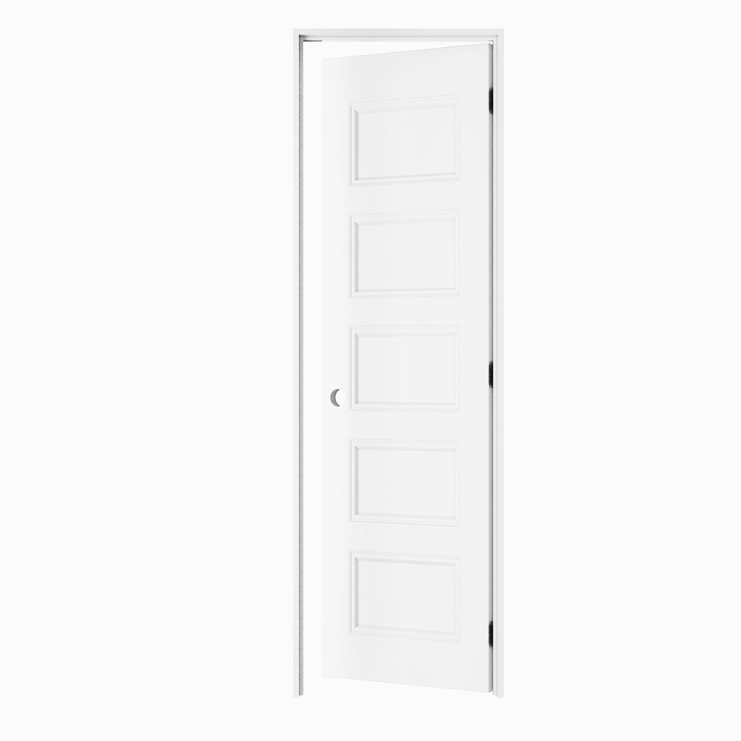 Crutophome 5-Lite Panel Door Slab with Prehung Kit, Right / Left Handed, White