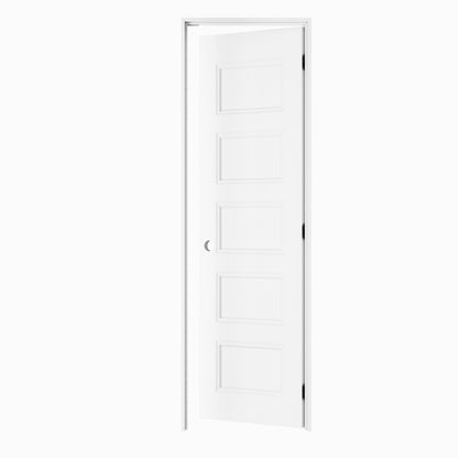 Crutophome 5-Lite Panel Door Slab with Prehung Kit, Right / Left Handed, White