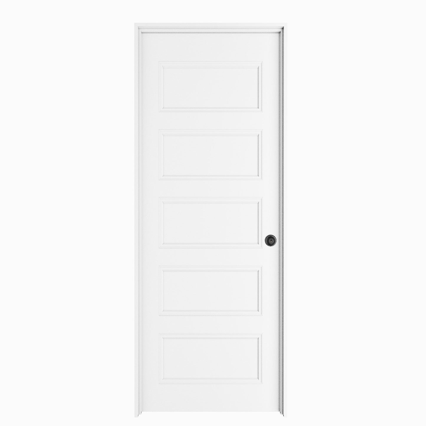 Crutophome 5-Lite Panel Door Slab with Prehung Kit, Right / Left Handed, White