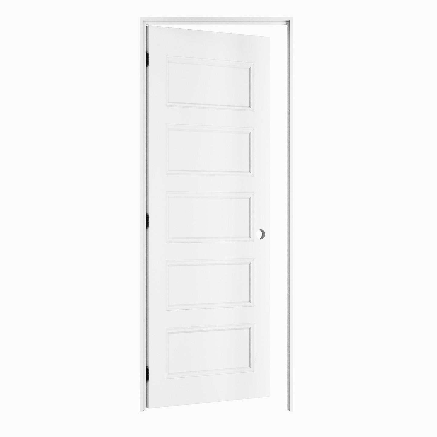 Crutophome 5-Lite Panel Door Slab with Prehung Kit, Right / Left Handed, White