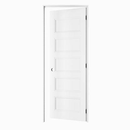 Crutophome 5-Lite Panel Door Slab with Prehung Kit, Right / Left Handed, White